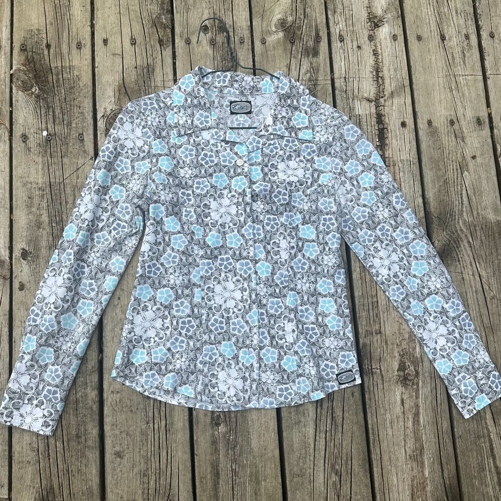 Long Sleeve Blouse Flowered
